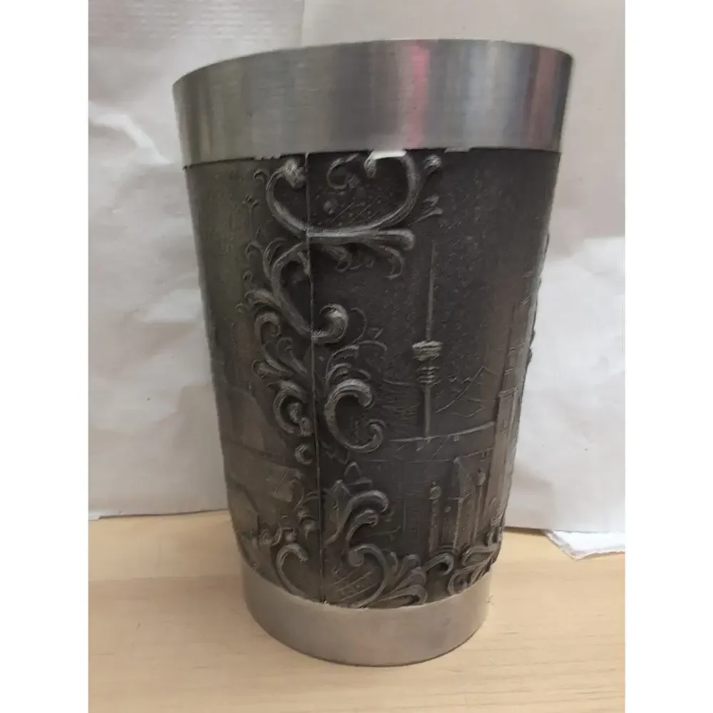 Vintage Zinn Becker Stuttgart German Pewter Munchen Munich Tumbler Wine Cup 5